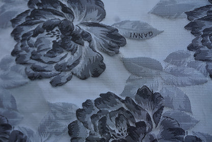 GANNI. Vestido mini azul jacquard floral