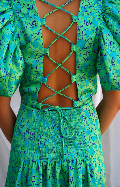 ROTATE. Vestido con mangas abullonadas