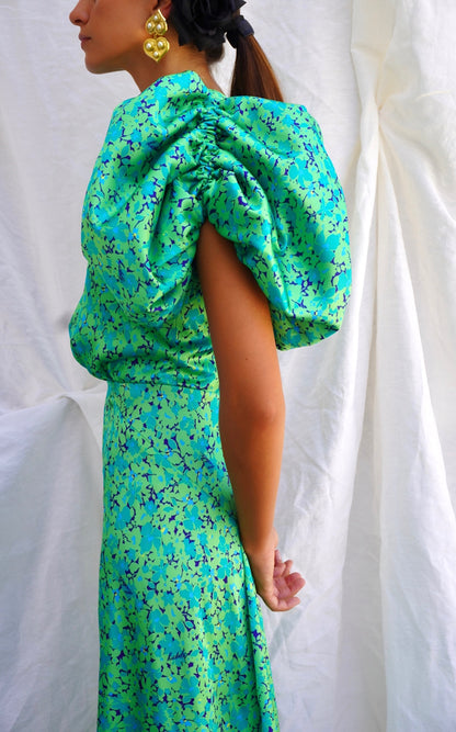 ROTATE. Vestido con mangas abullonadas