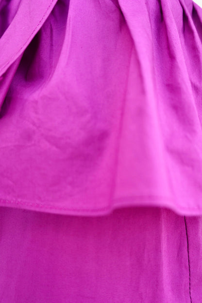 ULLA JOHNSON. Vestido midi volantes